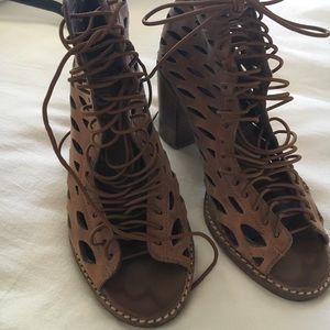 Jeffrey Campbell lace up booties